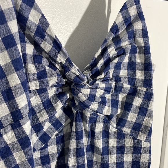 Fit & Flare Tie-Front Smocked Printed Mini Cami Top for Women - Picture 3 of 4